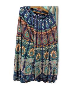 Jupe longue froissée pour femmes, jupe tie-dye indienne, Falda Rock Kjol, jupe bohème rétro, jupe ethnique hippie pour femmes - Product Image 1