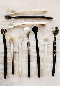 SOUVENT Unique Style Animal Couverts Miroir Poli Naturel Buffle Corne Cuillère Élégant Restaurant Décoration De Table - Product Image 4