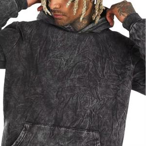 Custom Vintage Distress Paint Hoodie Acid Wash Heavyweight Sun Faded Hoodie Hombres Algodón French Terry Sudaderas con capucha de gran tamaño para hombres - Product Image 1
