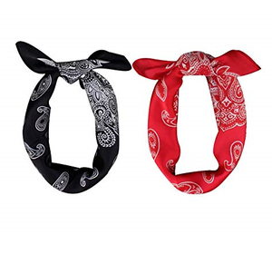 ผ้าพันคอคาวบอยลายเพสลีย์สีดำ ผ้าฝ้าย ขนาด 22 x 22 นิ้ว ผ้าพันคอแบบกำหนดเอง - Product Image 3