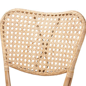 Silla de comedor de ratán con acabado marrón natural bohemio moderno Juego de 2 sillas de ratán Ventas al por mayor de Vietnam - Product Image 3