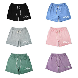 Short de sport personnalisé pour hommes et femmes 100% coton éponge française fermeture à la taille élastique poches solide vêtements de fitness décontractés - Product Image 2