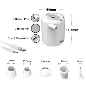 3 in 1 휴대용 스마트 낚시 산소 워터 펌프 충전식 야외 캠핑 실내 유도 LED 조명 산소 공기 펌프