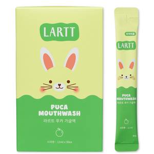 Enjuague Bucal Portátil Coreano LARTT en Sobres, Anti-Caries para Niños, Extractos Naturales, Prevención en Dos Pasos, Sabor a Manzana, Cuidado Bucal Infantil - Product Image 1