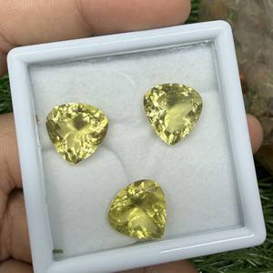 Quartz citron en forme de coeur 12mm à 15mm pierre précieuse naturelle en vrac pour la fabrication de bijoux en gros - Product Image 3