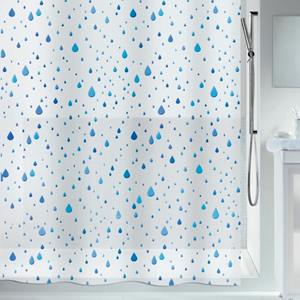 Collezione Spirella Waterdrop, Tenda da Doccia in Tessuto 180 x 200, 100% Poliestere, Blu - Product Image 3