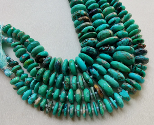 100% cuentas de piedra naturales hechas a mano de 8 pulgadas piedra preciosa turquesa de Arizona con cuentas de turquesa suave en forma de Rondell de Arizona - Product Image 4