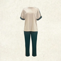 Ensemble décontracté deux pièces pour femme, été, uni, 100 % polyester, anti-boulochage, logo personnalisé, haute qualité, coupe ample