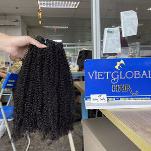 2024 meilleur prix cheveux humains bruts couleur noire naturelle crépus bouclés Extensions de cheveux dans la peau trame Remy cheveux qualité vapeur chaude - Product Image 1