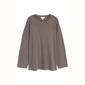 เสื้อยืดผ้าฝ้ายแขนยาวสำหรับผู้หญิงเสื้อยืดสำหรับผู้ชายแบบผ่าข้างออกแบบได้ตามต้องการ - Product Image 4