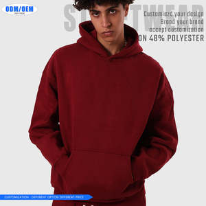 Sweats à capuche en polyester personnalisés 300 GSM Sweatshirts lourds Prix d'usine Vente en gros Sweatshirts confortables de qualité supérieure - Product Image 4