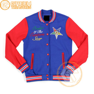 Customized Order of the Eastern <b>Star</b> Cotton Fleece Embroidered Varsity <b>Jacket</b> OES Breathable Greek Apparel Women <b>Jackets</b> - Product Image 4