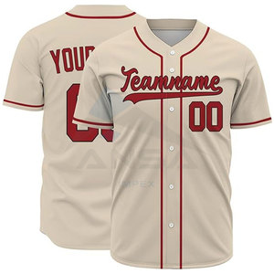 <b>Men</b> Plus Size <b>V</b>-<b>Neck</b> Baseball Jersey Breathable Sportswear Full Button <b>T</b>-<b>Shirt</b> Sublimation Printed Blank Baseball Jersey - Product Image 2