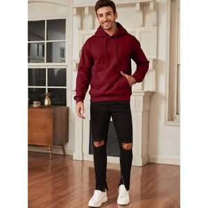 Sweat à capuche sans cordon de serrage personnalisé, très vendu, uni, surdimensionné, en polaire, coupe régulière, de haute qualité, hiver, numérique, homme, OEM - Product Image 6
