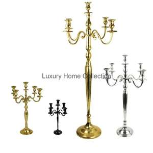 Candelabro de Metal plateado con cuentas de cristal 2024 de último diseño para el hogar, Hotel, Iglesia y restaurante, soporte de Decoración de mesa - Product Image 3