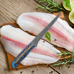 Couteau à filet en acier damas de 14 pouces fait à la main de qualité professionnelle forgé à la main Flexible Sharp Top vente 2025 livraison directe disponible - Product Image 5