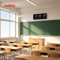 Système d'horloge synchronisée (NTP) - Horloge électronique réseau - Horloge numérique murale moderne en métal pour les salles d'examen scolaires