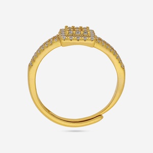 Bague en argent 92,5 micro-pavée, tendance, plaquée or blanc et or rose rhodié, sertie griffes, forme chiffre, idéale pour un cadeau - Product Image 4