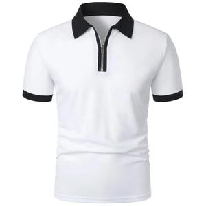 เสื้อเชิ้ตแขนสั้นสีล้วนสำหรับฤดูใบไม้ผลิเสื้อโปโลแนวธุรกิจสำหรับผู้ชายเสื้อเชิ้ตมีขอบลายทางกลางแจ้งคุณภาพสูงสำหรับฤดูร้อน - Product Image 2