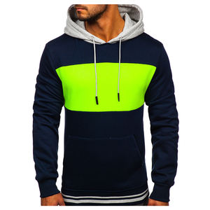 Sweat à capuche confortable à manches raglan pour hommes coton solide mélangé avec logo brodé tissu polaire français sweats à capuche à deux poches à la main - Product Image 3