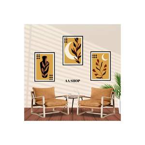 Ensemble de 3 tables en MDF, impression de qualité, motif floral, cadre résistant à la décoloration, collection d'art mural de 72 pouces, origine TR - Product Image 4