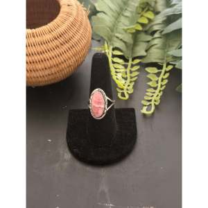 Navajo-<b>Crafted</b> Cultural Collectible Rhodochrosite & Sterling Silver Ring Size 8.25 - Product Image 1