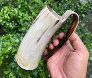 Indian Artisans Craftmanship Real Buffalo Ox Natural <b>Horn</b> made Polish Finish <b>Horn</b> Mug Tankard High Built for <b>VIKINGS</b> & Nors - Product Image 5