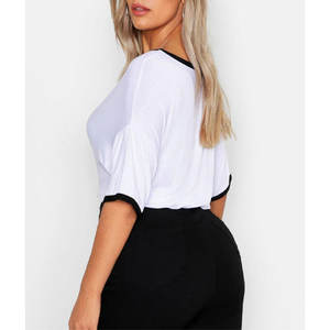 T-shirts à col rond pour femmes Collection d'été décontractée légère T-shirts respirants de couleur unie - Product Image 2