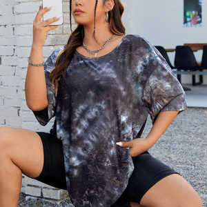 เสื้อมัดย้อมสำหรับผู้หญิงเสื้อวินเทจผ้าฝ้ายระบายอากาศได้มีกระดุมพิมพ์โลโก้สำหรับใส่ฤดูร้อน - Product Image 5