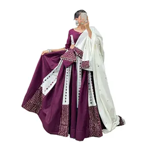 Navratri LehengaCholiスペシャルNavratriChaniya Choli女性用インドの伝統的な摩耗LehengaCholiブライダルピュアコットンLehenga