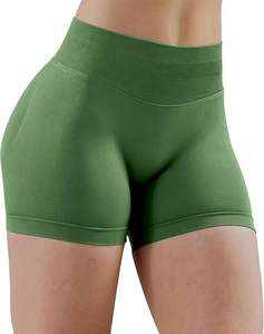Pantalones cortos de Yoga ligeros para mujer 2 uds Active Gym Spandex Compresión elástica Bolsillos laterales Patrón sólido Diseño de cintura cruzada - Product Image 2