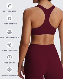 Transpirable Ecológico Secado rápido A prueba de viento Poliéster Spandex Soporte alto Espalda cruzada Deportes Strappy Back Bra Mujeres Sujetador deportivo - Product Image 2