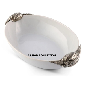 ชามสแตนเลสตกแต่งโลหะดีไซน์ใหม่ล่าสุดใบไม้พร้อมชามชุบเงินทรงกลมคุณภาพระดับพรีเมียม - Product Image 4