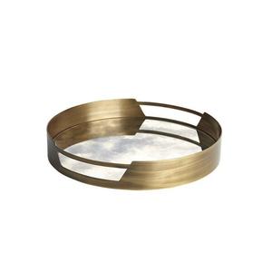 Decoración de mesa de boda de Metal personalizada, forma redonda chapada en oro con asas doradas, hecha a mano para frutas secas, dulces y aperitivos - Product Image 3