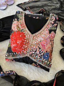 New 2025 Designer Lightweight Trendy Loose Fit Unique Design Soft Chinon Silk Fabric Multi Color Party Wear Indian <b>KURTI</b>/Cloth - Product Image 4