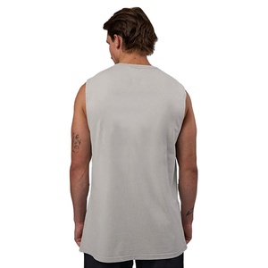Camiseta sin Mangas de Algodón Elástico de Nuevo Diseño, 240 g/m², para Verano, Ropa Deportiva para Hombre, Camiseta de Yoga con Cuello Redondo - Product Image 3