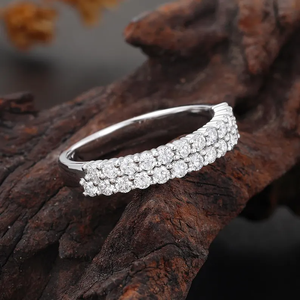 Anillo de Compromiso Romántico de Latón Apilable con Doble Banda, Moissanita Creada en Laboratorio, Corte Ovalado, Chapado en Oro de 18K, Certificado IGI, Joyería Fina - Product Image 2