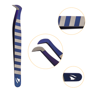 Pince à épiler de précision Stahlmann Pro BSB-745-11BLU en acier inoxydable avec logo personnalisé, pointe lisse, 11 cm, durable, prise en main parfaite - Product Image 4