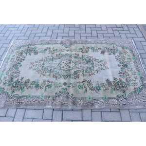 Tapis, 4x6,5 pieds, tapis vintage, tapis en patchwork vert, laine - Product Image 3