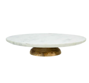 Mármol Lazy Susan con base de madera mesa de comedor para el hogar artículo de decoración elegante mármol redondo Lazy Susan - Product Image 2