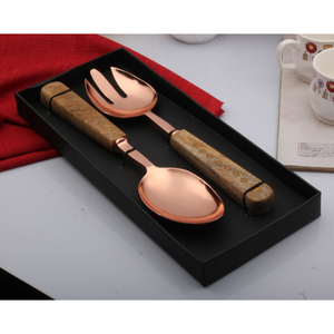 SS Cutlery handcrafted Handle <b>Copper</b> Plated by RGN Exports Premium Quality Best Selling Cutlery Salad Set - Product Image 3
