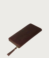 100% asli lembut dan indah dibuat dari kulit premium wanita dompet ritsleting hitam, coklat, tan