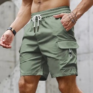 Men's Double Layer Running <b>Shorts</b> <b>Zipper</b> <b>Pockets</b> Solid Pattern Gym Fitness Training Apparel Summer Suitable Mid-Waist 2XL Size - Product Image 1
