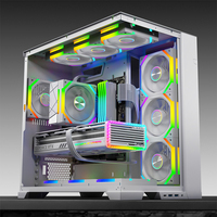 Kit de 4 ventilateurs de boîtier PC XINMAI blancs 120 mm ARGB PWM avec télécommande, ventilateurs de refroidissement RGB silencieux 5V 3 broches pour PC de jeu