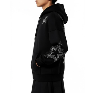 Sweat à capuche en strass pour femme avec logo personnalisé, vêtements d'hiver pour femme, vêtements décontractés, sweat à capuche à manches longues en strass pour femme - Product Image 5