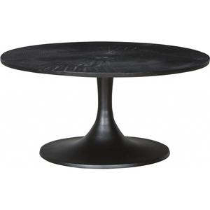 Mesa de centro moderna de Aluminio acabado negro mate mesa de centro redonda de baja altura para sala de estar Rom y dormitorio - Product Image 1