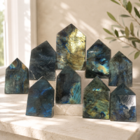 Tour de Labradorite à face large, pointe de cristal naturel polie, pour la décoration intérieure, la collection et les cadeaux
