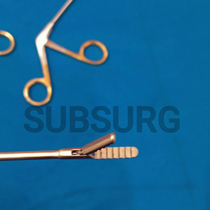 Instrumento ENT Manual de acero inoxidable de 22cm, fórceps de agarre hacia abajo con acabado mate + dorado, base de herramienta quirúrgica - Product Image 3