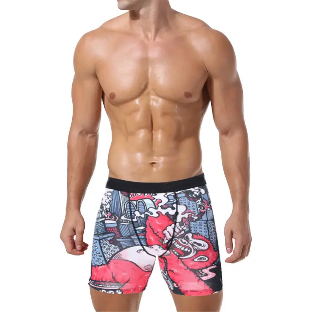 Colored Striped Boxers For Men High Quality Woven Cotton Home Shorts Casual Loose Plus Size Underwear Men Sexy