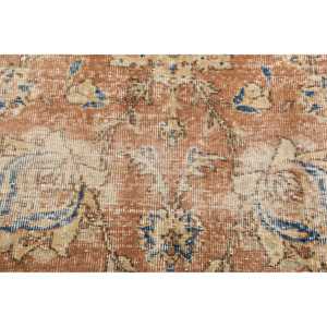 Turkish Vintage Rug, 2.3x8.5 ft Rug, <b>Brown</b> Patchwork <b>Wool</b> Rug - Product Image 5